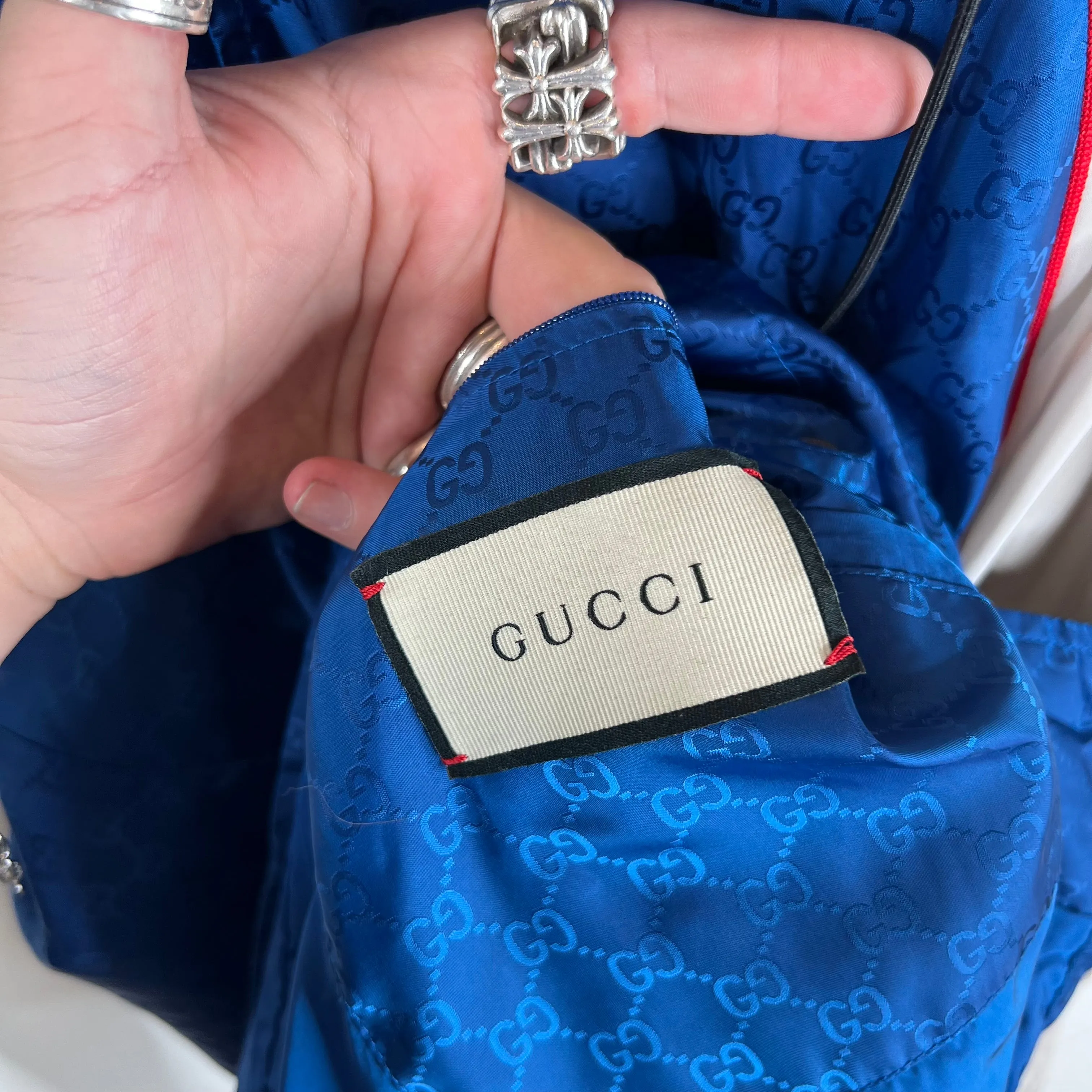 Gucci Blue Monogram Windbreaker