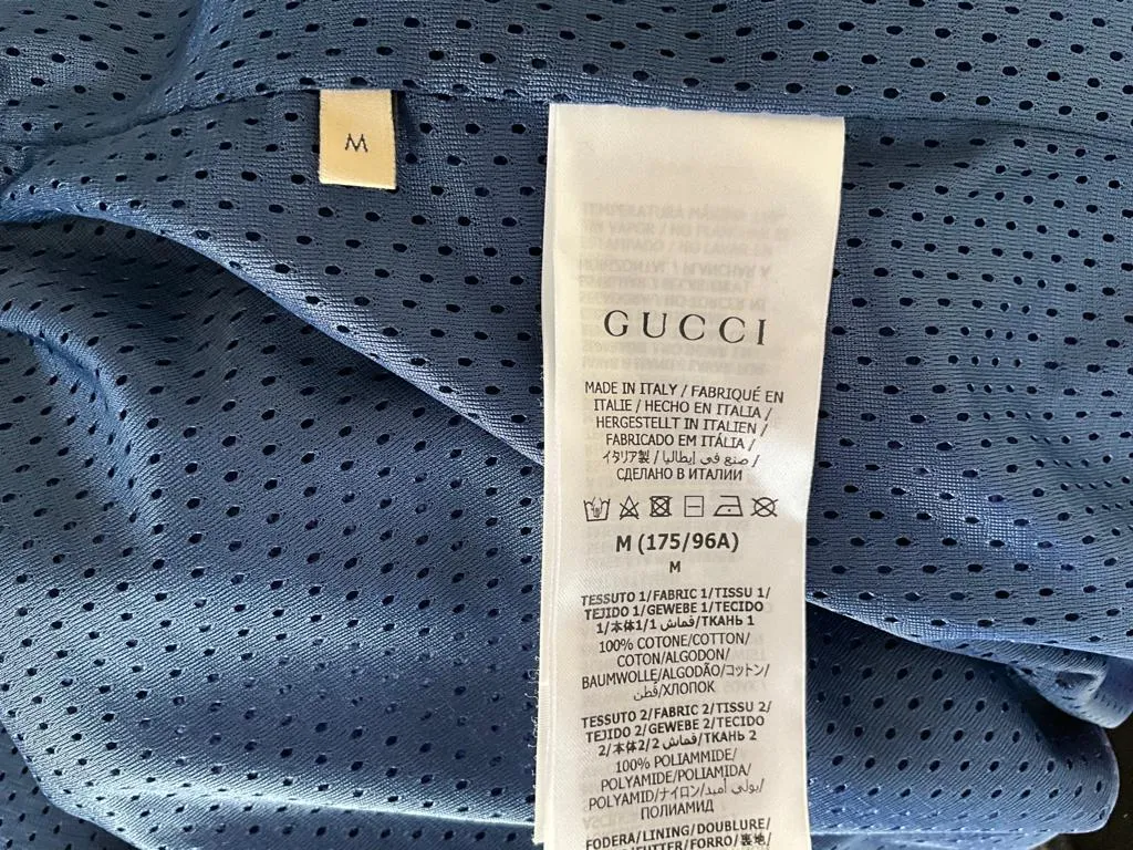 Gucci Men's The North Face x Gucci Zip Parka Hoodie Jacket Blue & Red Sz M