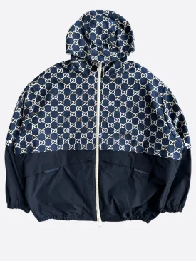 Gucci Navy & White GG Monogram Windbreaker