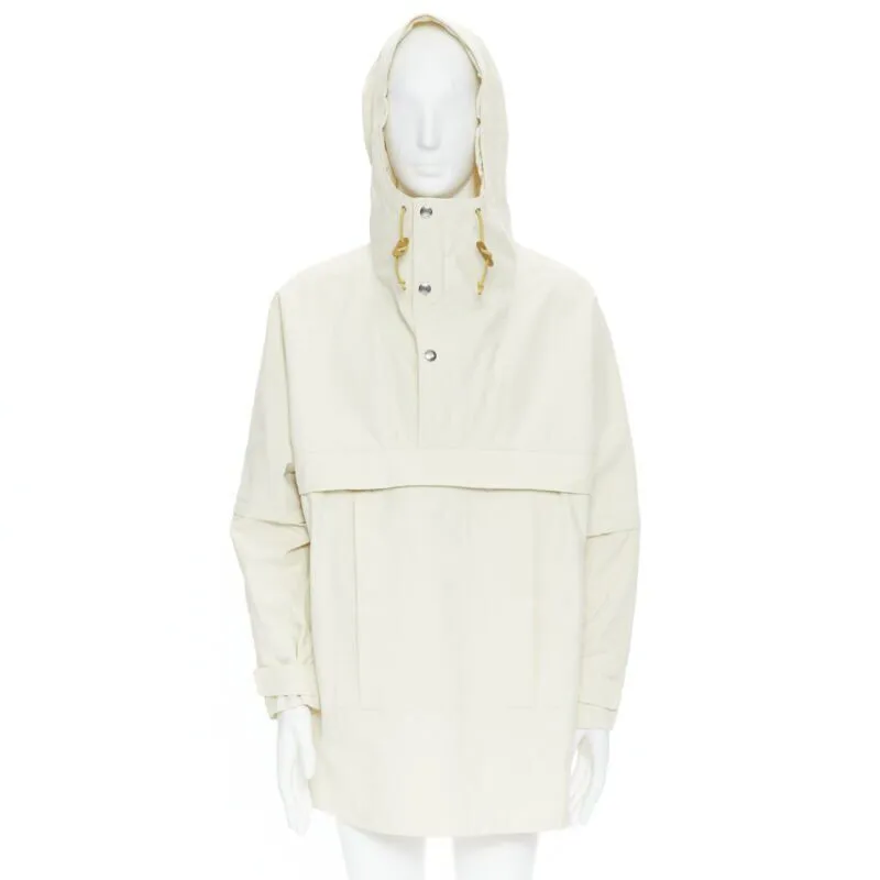 GUCCI NORTH FACE light beige nylon windbreaker anorak pullover jacket S
