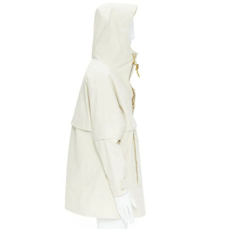 GUCCI NORTH FACE light beige nylon windbreaker anorak pullover jacket S