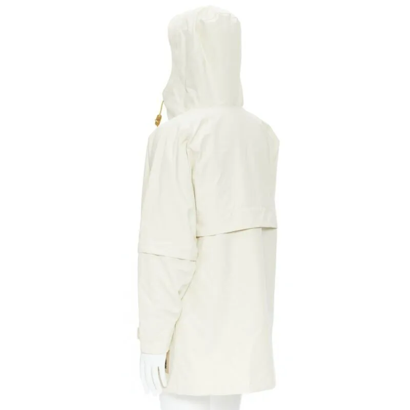 GUCCI NORTH FACE light beige nylon windbreaker anorak pullover jacket S