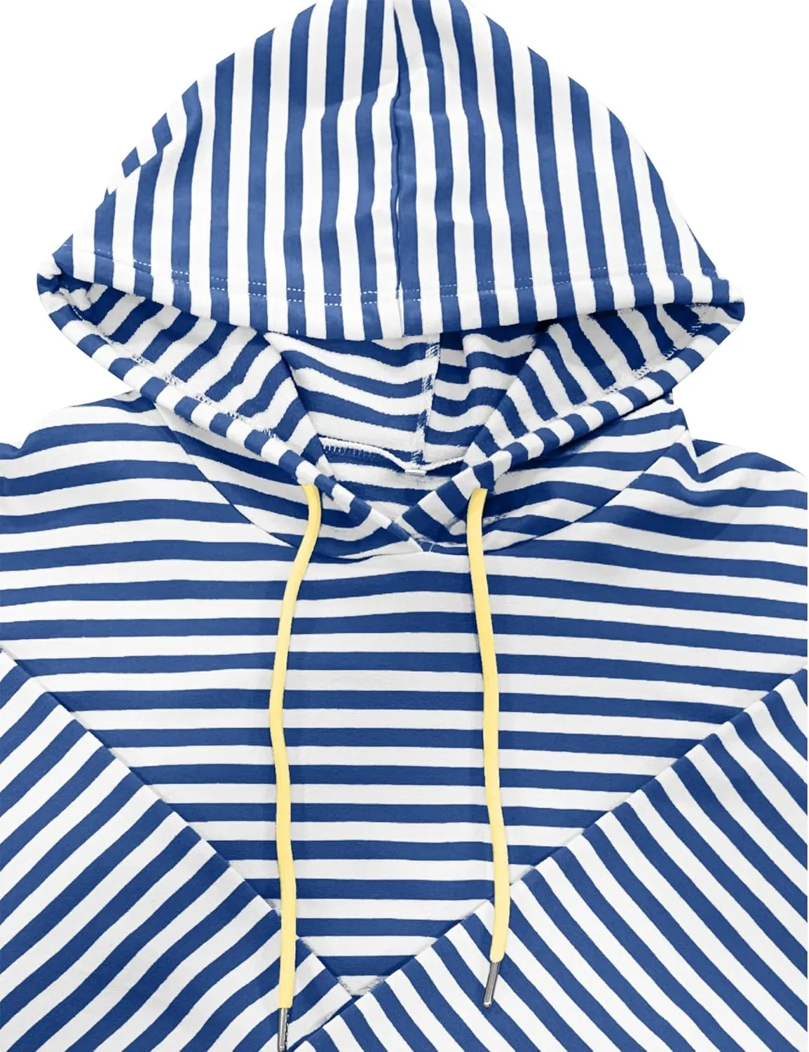 HangNiFang Oversized Striped Sweatshirt for Women Color Block Hoodies Pullover Top Long Sleeve Y2K Clothes