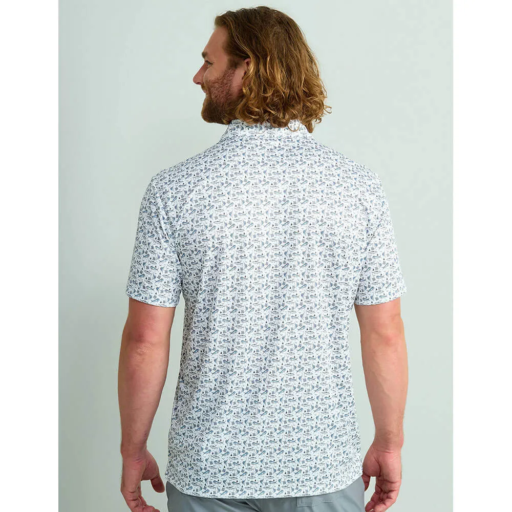 Huk Performance Pursuit Printed Polo Shirt - White