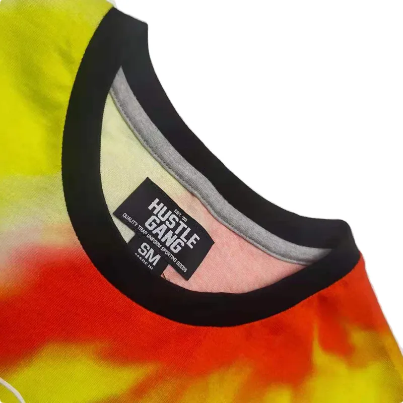 HUSTLE GANGS CREW NECK SKATEBOARD TIE DYED T SHIRT