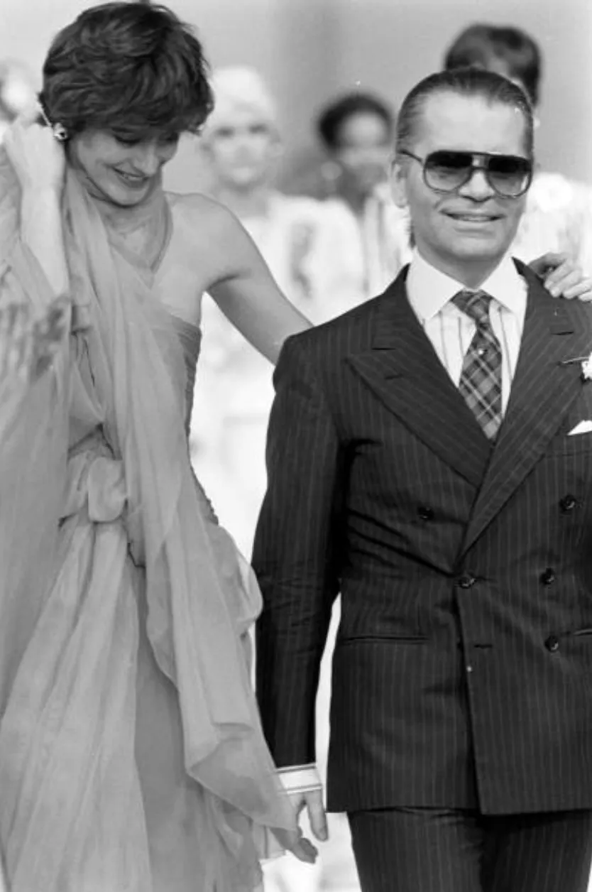 Incredible Spring 1985 Chanel by Karl Lagerfeld Pale Nude Silk Chiffon Dress w Attached Cape