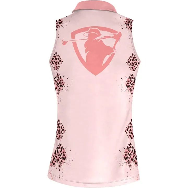 It Takes A Lot Of Balls Pattern Leopard Women Short Sleeve Polo Shirt Sleeveless Polo Shirt V2
