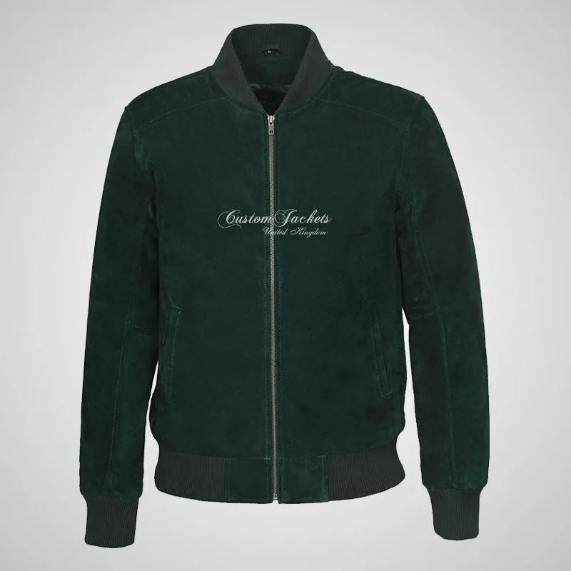 JACK Suede Bomber Jacket Classic Varsity Leather Jacket