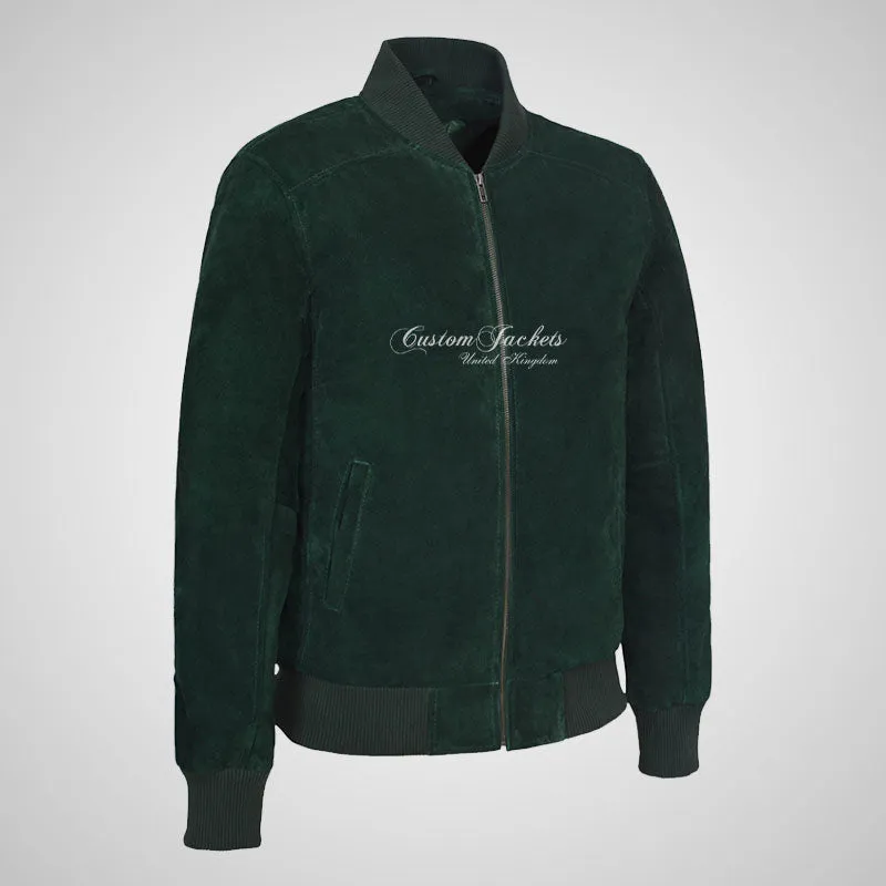 JACK Suede Bomber Jacket Classic Varsity Leather Jacket