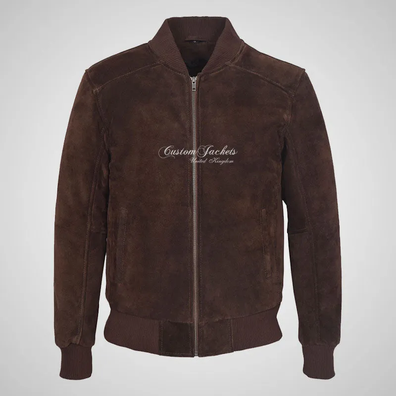 JACK Suede Bomber Jacket Classic Varsity Leather Jacket