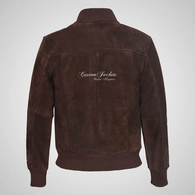 JACK Suede Bomber Jacket Classic Varsity Leather Jacket