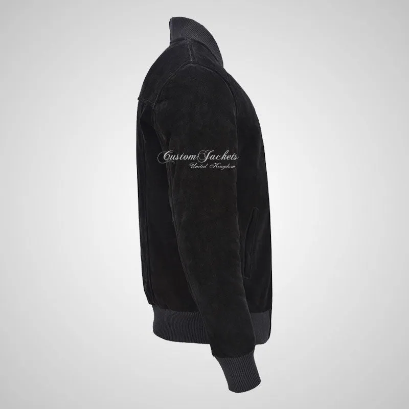 JACK Suede Bomber Jacket Classic Varsity Leather Jacket