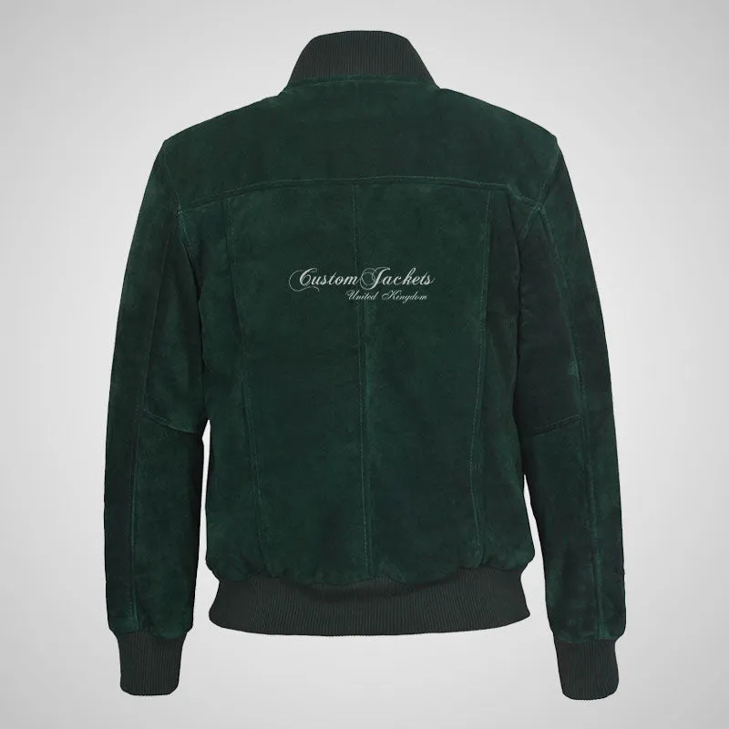 JACK Suede Bomber Jacket Classic Varsity Leather Jacket