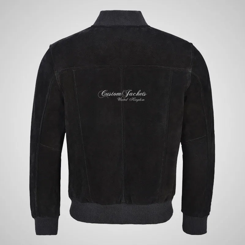 JACK Suede Bomber Jacket Classic Varsity Leather Jacket