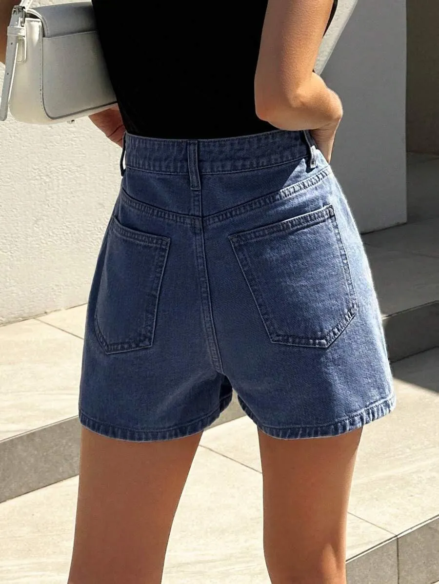 Jean Skorts for Woman Trendy High Waisted Stretchy Y2k Mini Skirt Denim Shorts Skort