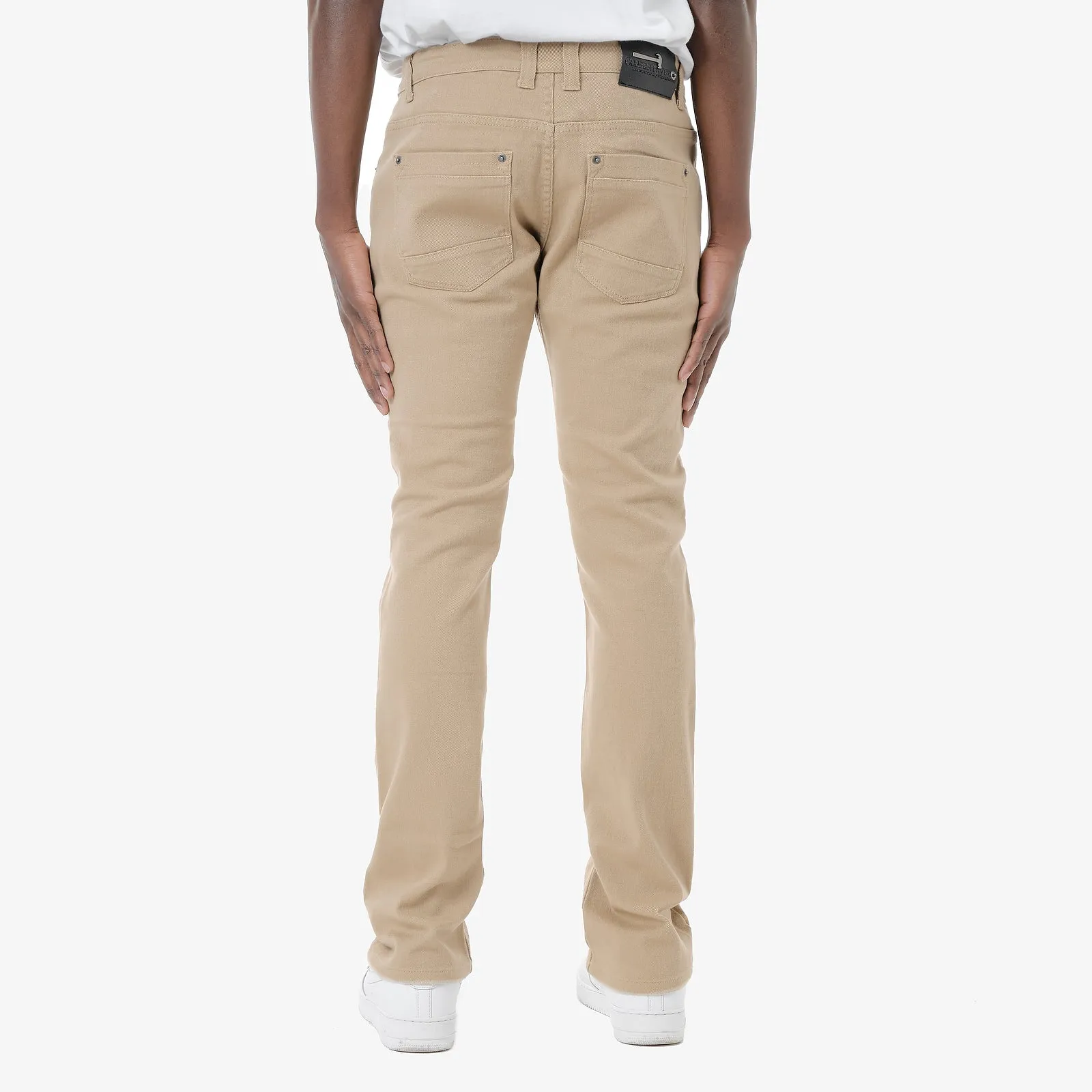 KHAKI STACKED JEANS