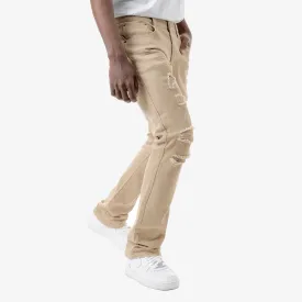 KHAKI STACKED JEANS