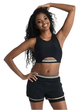 Lurex Trimmed Racer Crop - Adult