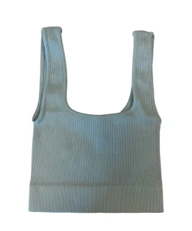 Malibu Sugar Girls Baby Blue Ribbed Sports Tank Top