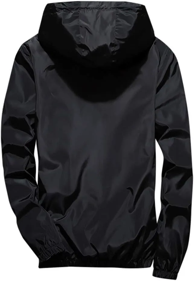 Men's Jacket Fashion Rain Jacket Windbreaker Lightweight Shell Raincoat With Hood Golf Hiking Travel, M-7XL