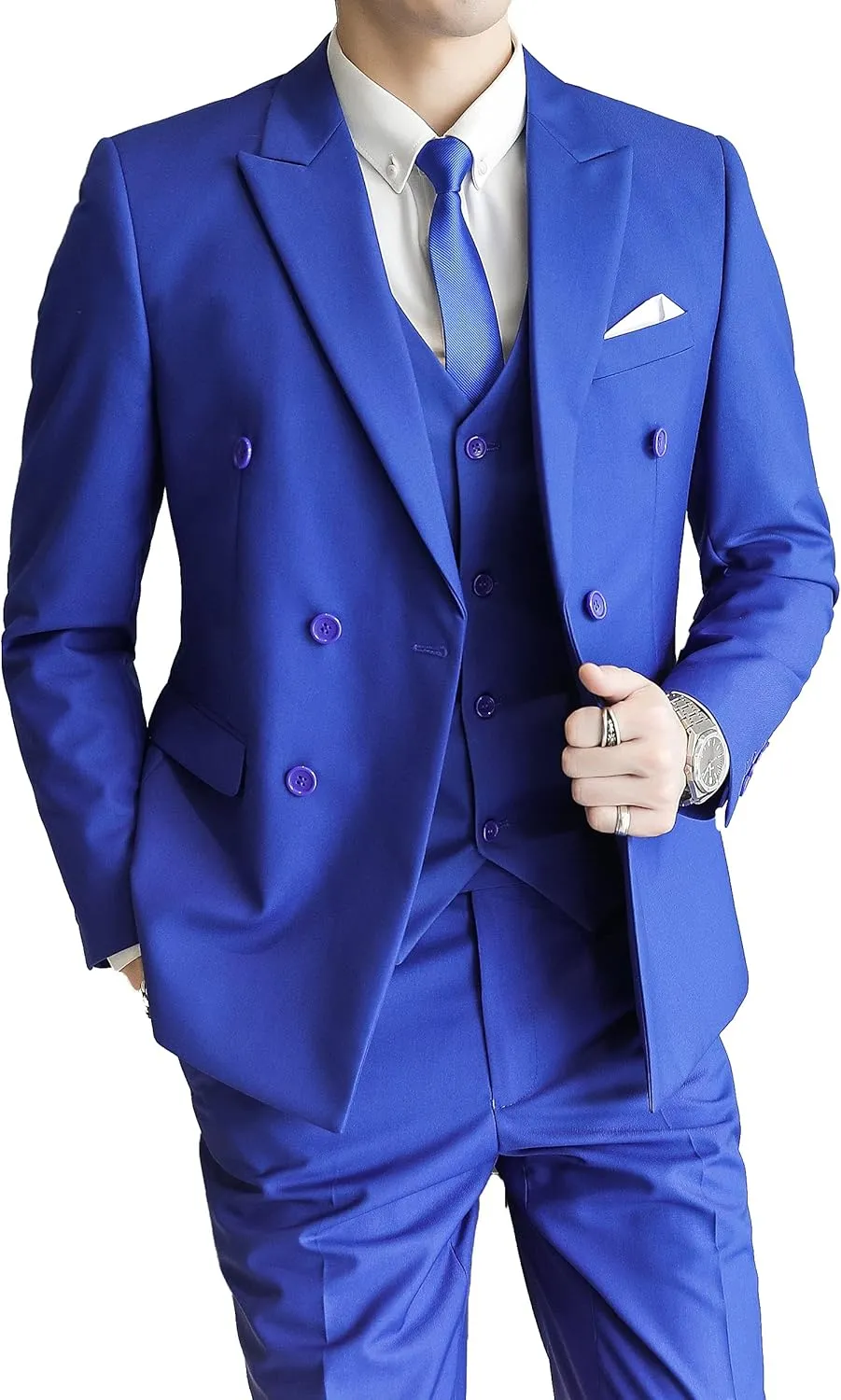 Mens Suit Jacket Double Breasted Blazer Men Slim Fit Casual Prom Wedding Daily Tux Suit Coats Blazer