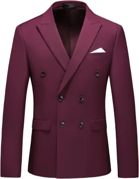 Mens Suit Jacket Double Breasted Blazer Men Slim Fit Casual Prom Wedding Daily Tux Suit Coats Blazer