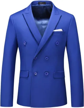 Mens Suit Jacket Double Breasted Blazer Men Slim Fit Casual Prom Wedding Daily Tux Suit Coats Blazer