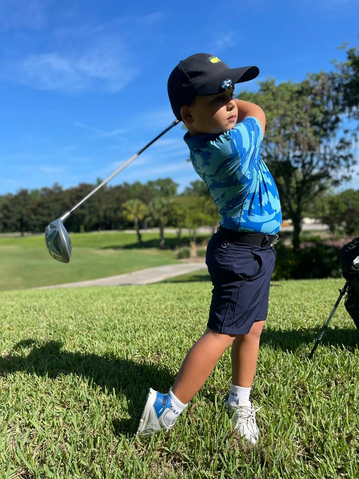 Moderno Electron Teal Kid's Golf Polo