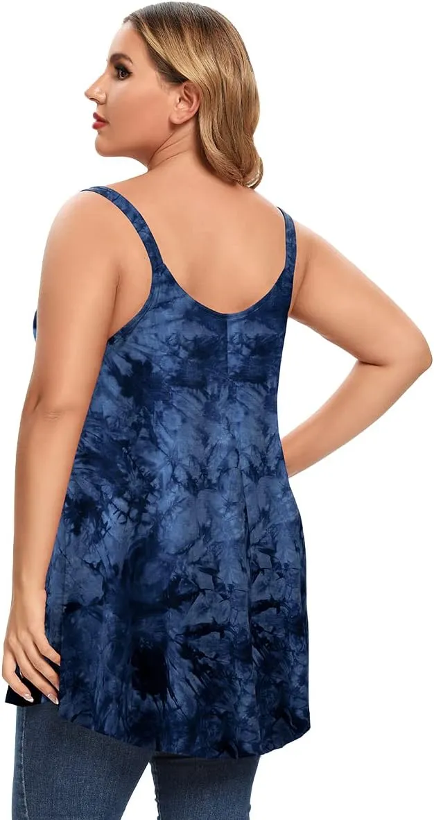 MONNURO Plus Size Camisole V Neck Button Cami Tank Tops Women's Sleeveless T-Shirt Tunics