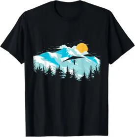 Mountains landscape sunset hang glider T-Shirt