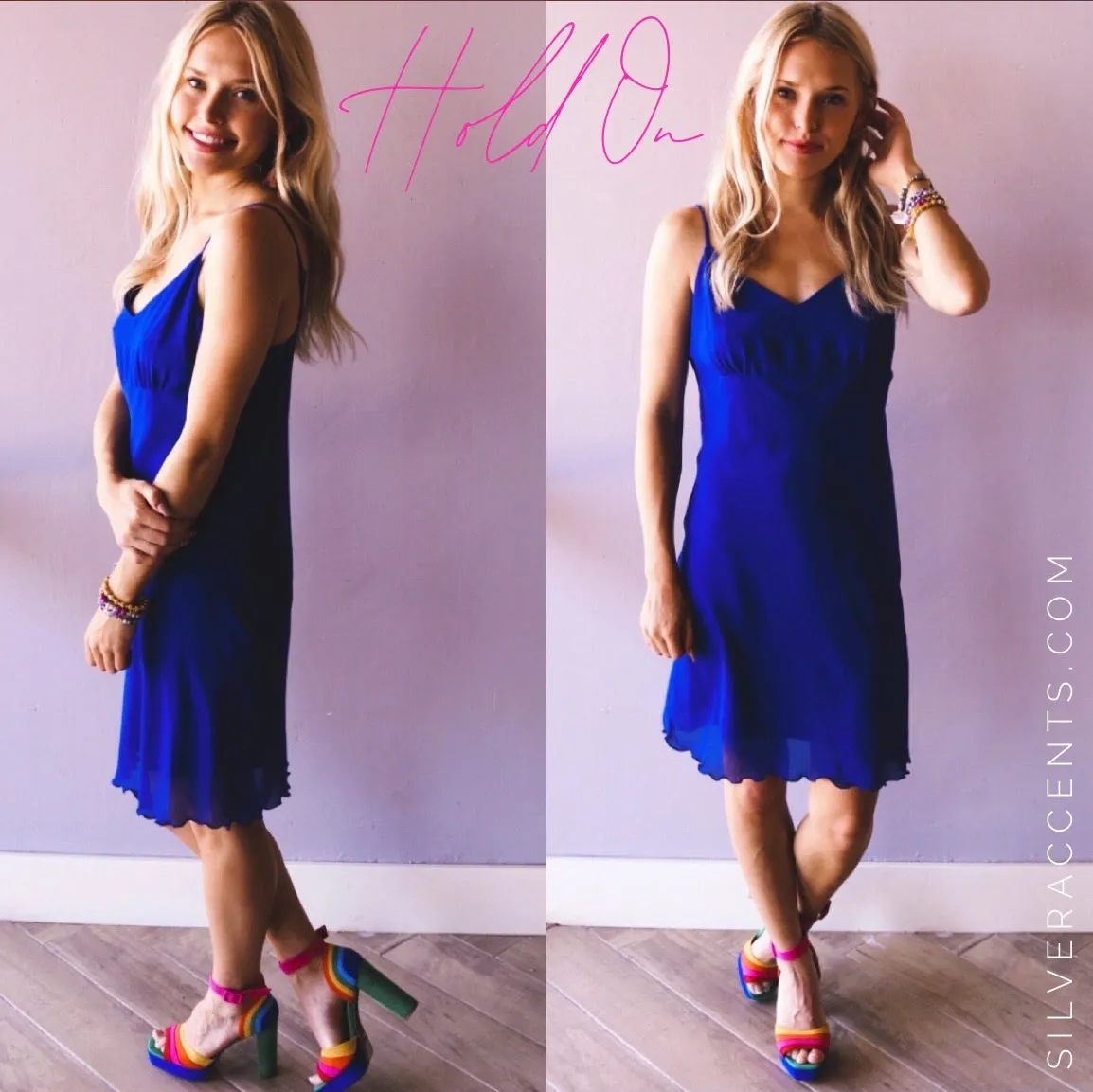 Naked Zebra HOLD ON LettuceHem Chiffon Cami Slip Dress