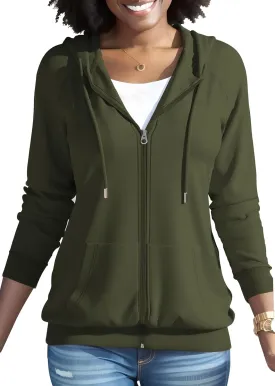 Nimsruc Zip Up Hoodies For Women Long Sleeve Casual