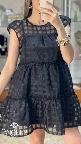 Organza Little Black Dress