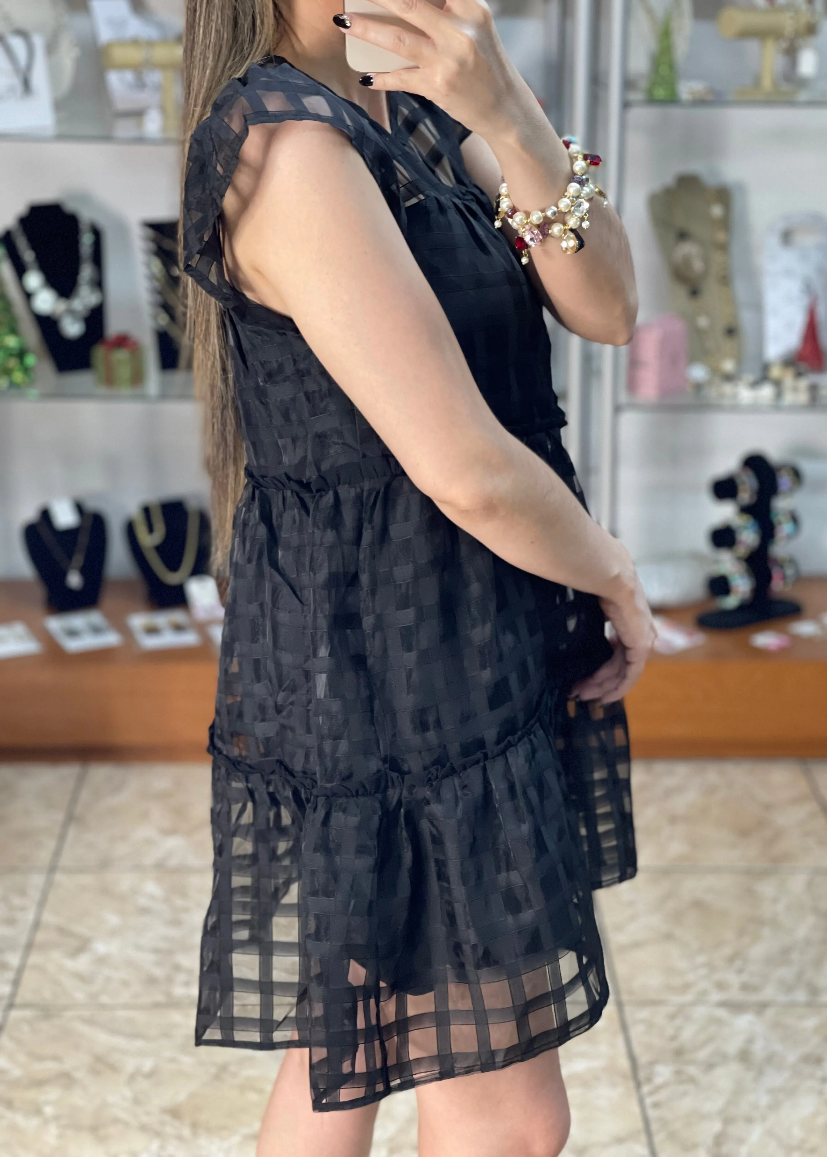 Organza Little Black Dress