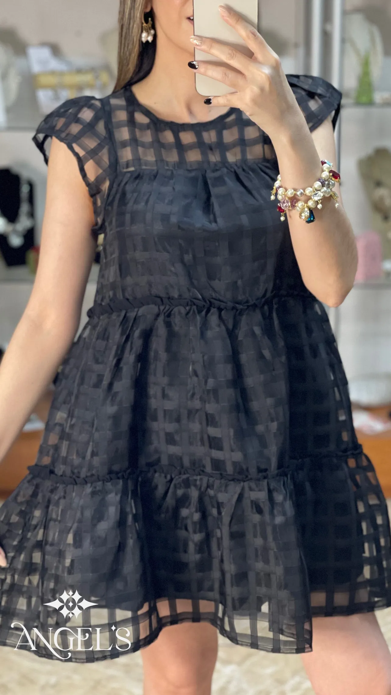 Organza Little Black Dress