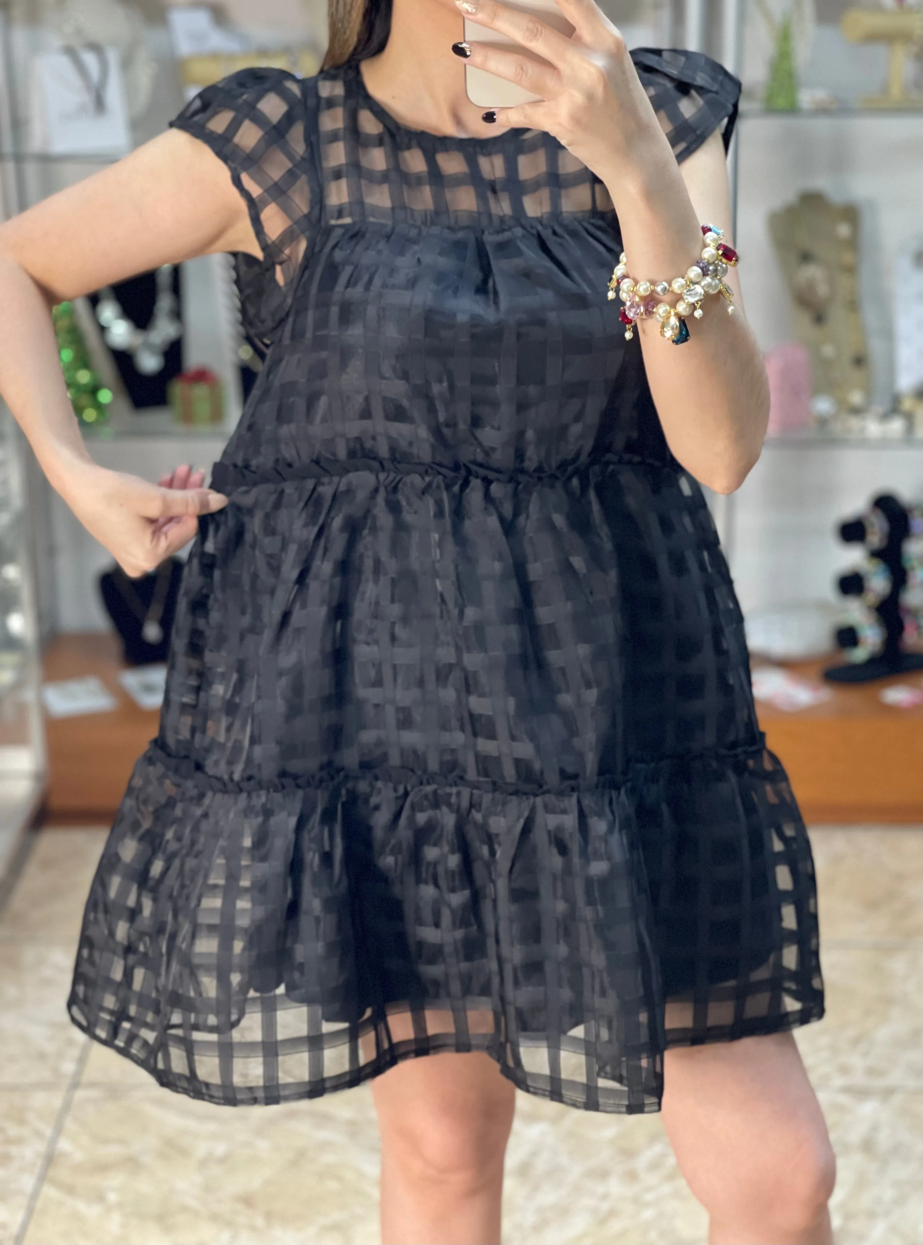 Organza Little Black Dress