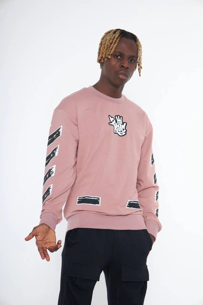 Pink Men's 2Pac Graphic Long Sleeves Sweatshirt