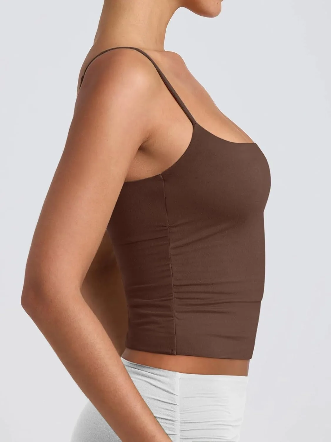 PINKMSTYLE Women's Basic Double Lined Scoop Neck Tank Tops Adjustable Cami Tank Summer Sleeveless Tops