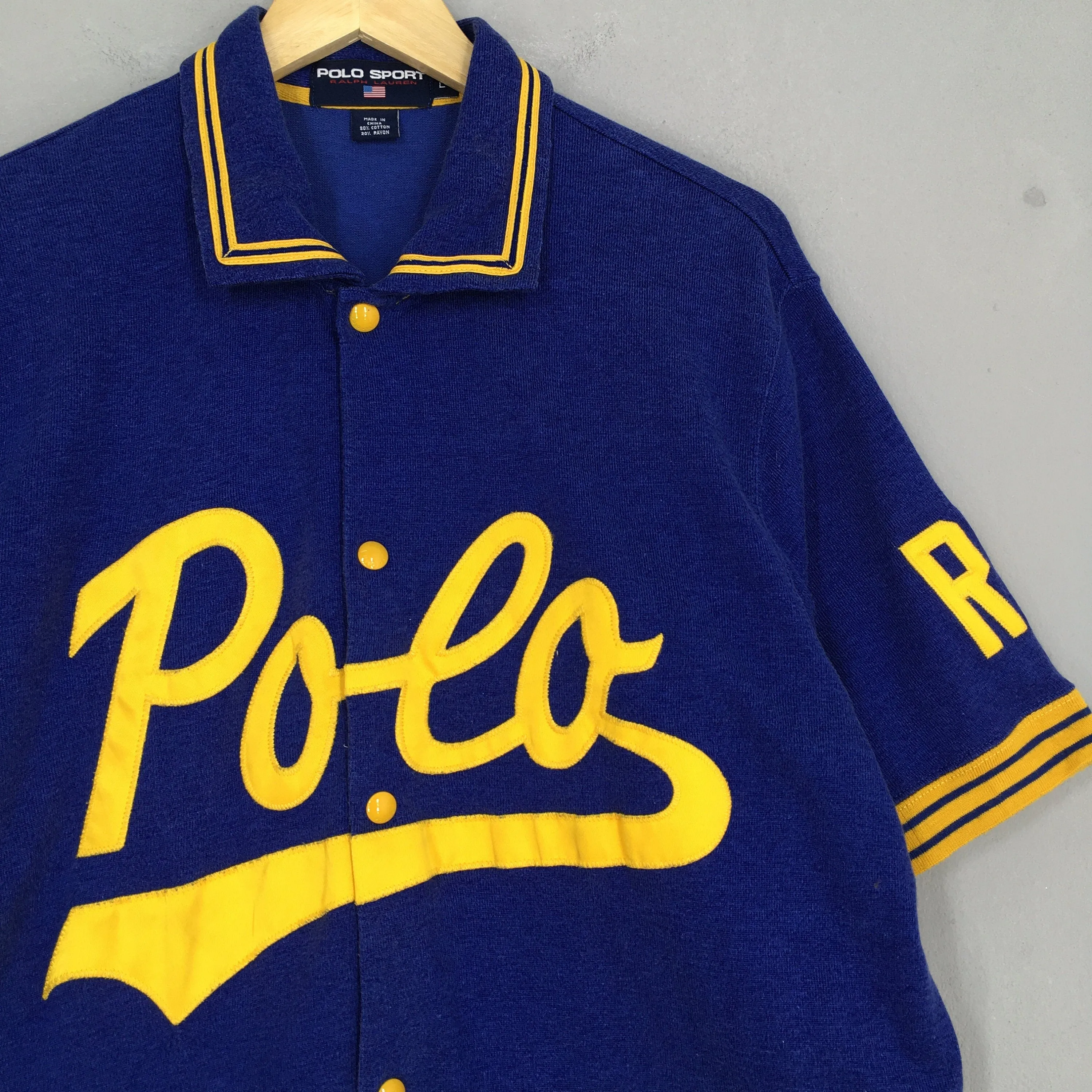 Polo Sport Spell Out Button Up Shirt Large