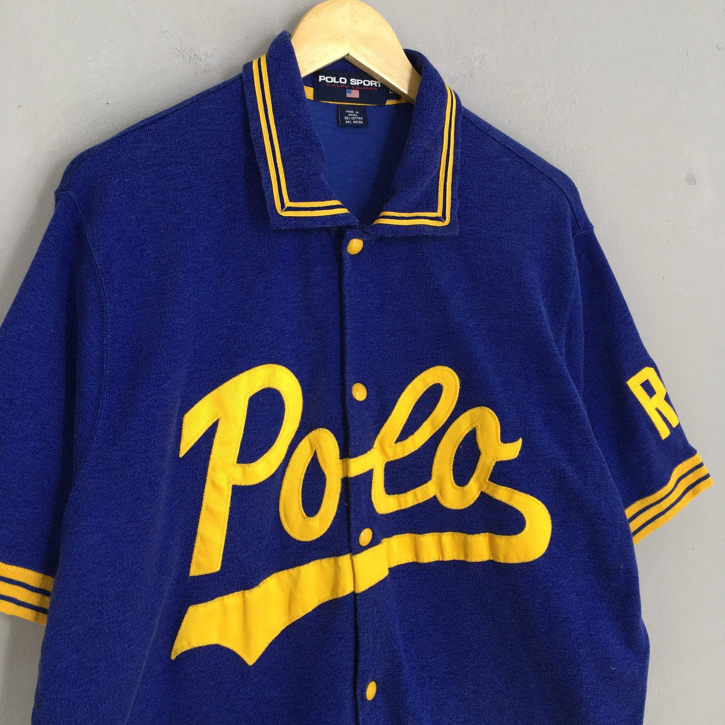 Polo Sport Spell Out Button Up Shirt Large