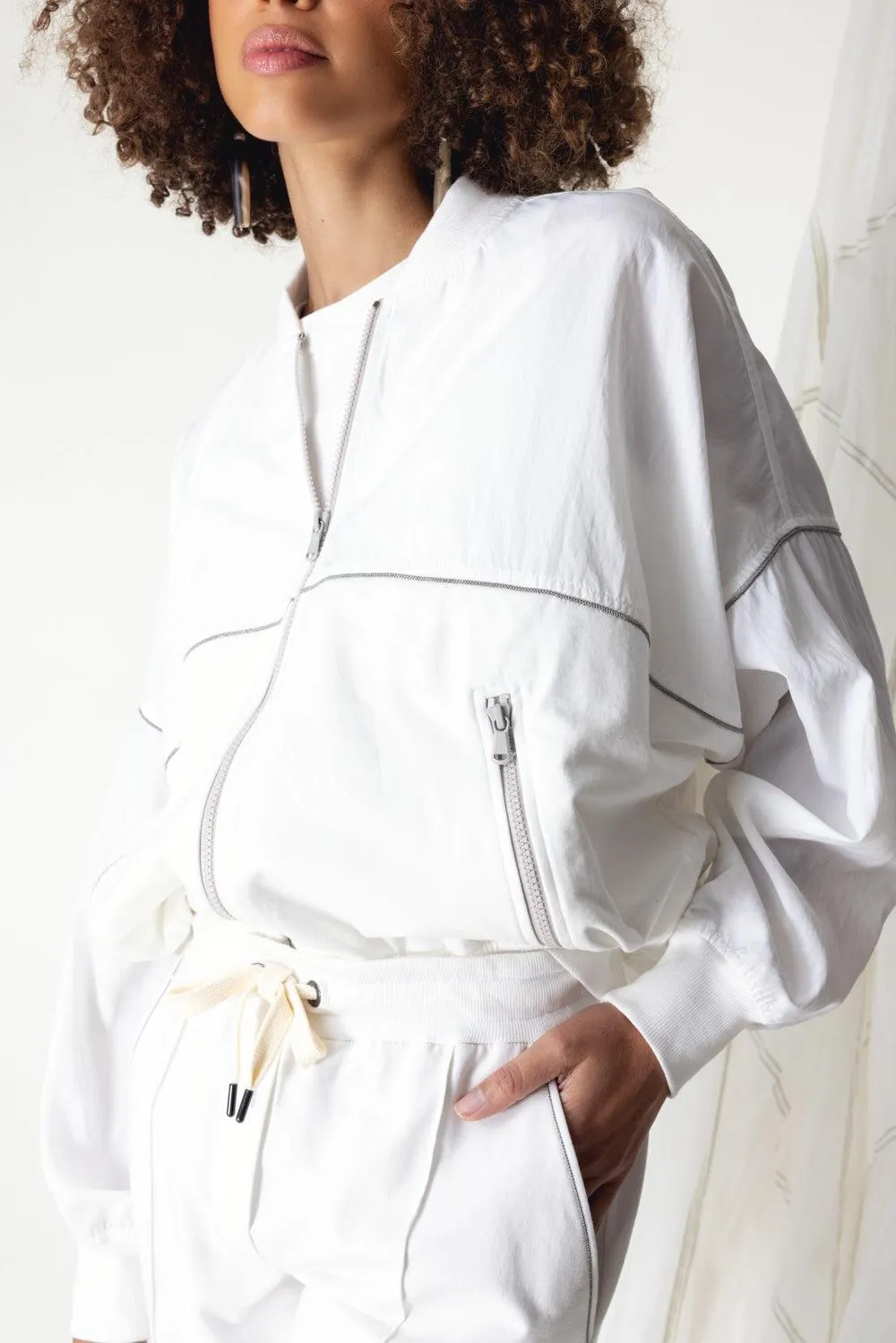 Precious Zipper Hooded Sweatshirt