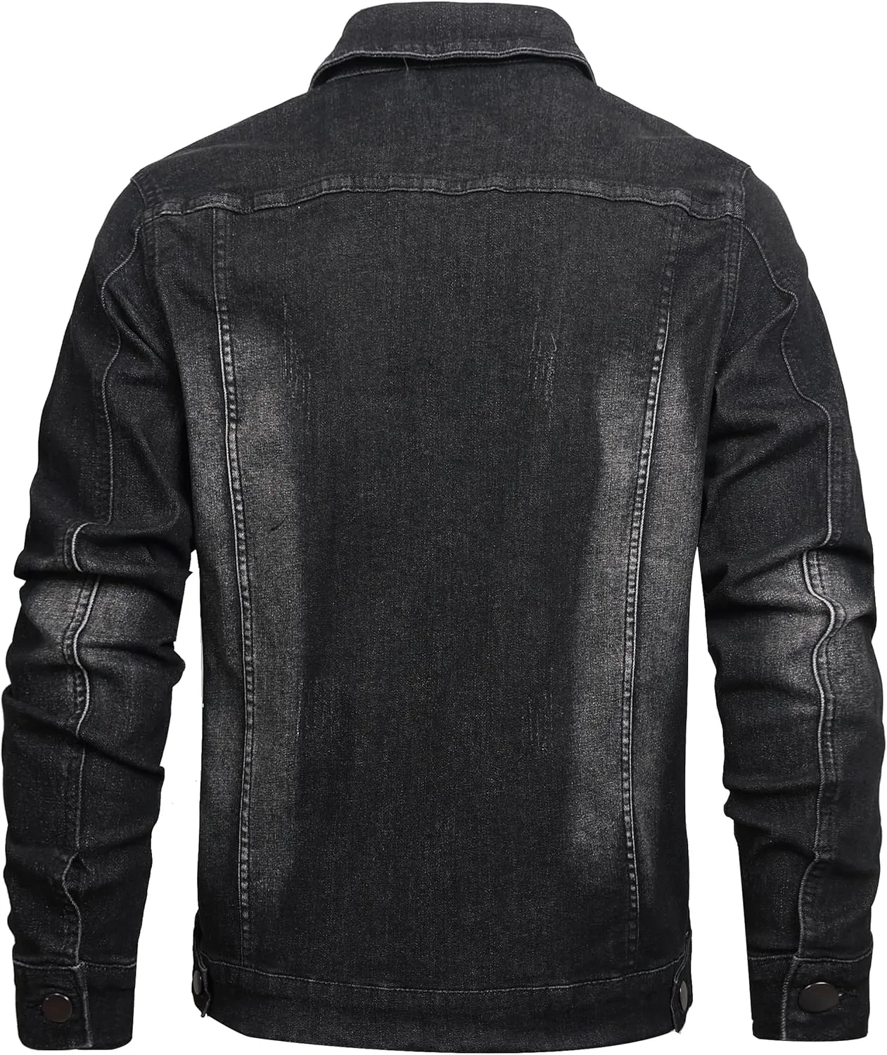 QIMYUM Jean Jacket For Men, Distressed Slim Denim Jacket