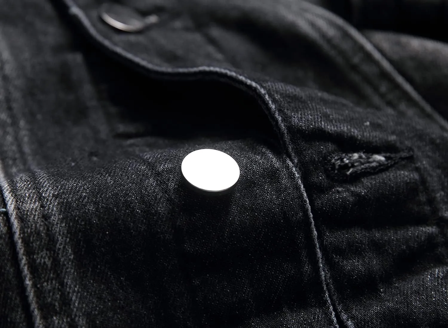 QIMYUM Jean Jacket For Men, Distressed Slim Denim Jacket