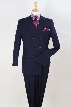 "Apollo King Navy Double Breasted Fashion Suit for the Modern Gentleman"