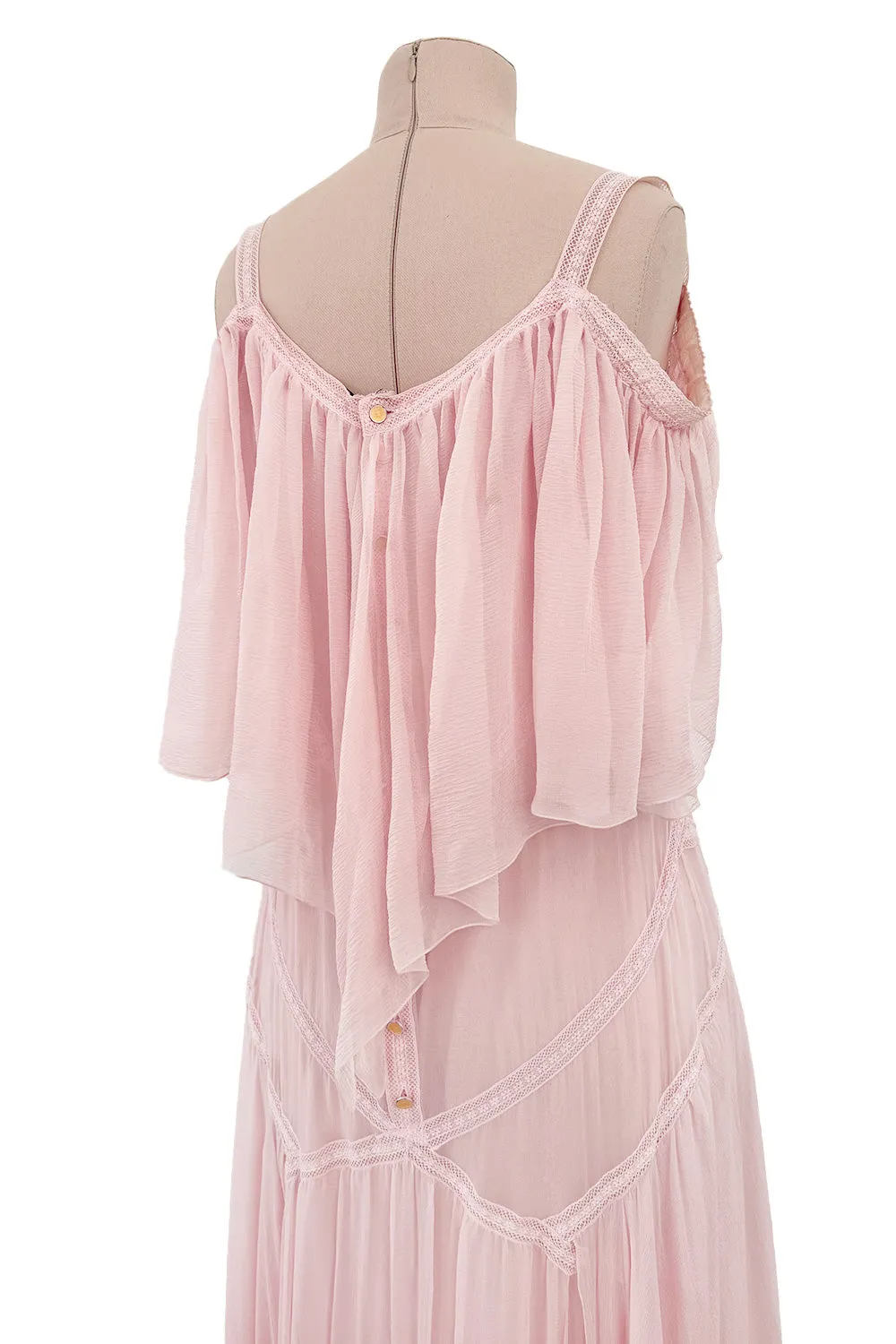 Spring 2005 Chanel by Karl Lagerfeld Runway Softest Pale Pink Floating Silk Chiffon Dress
