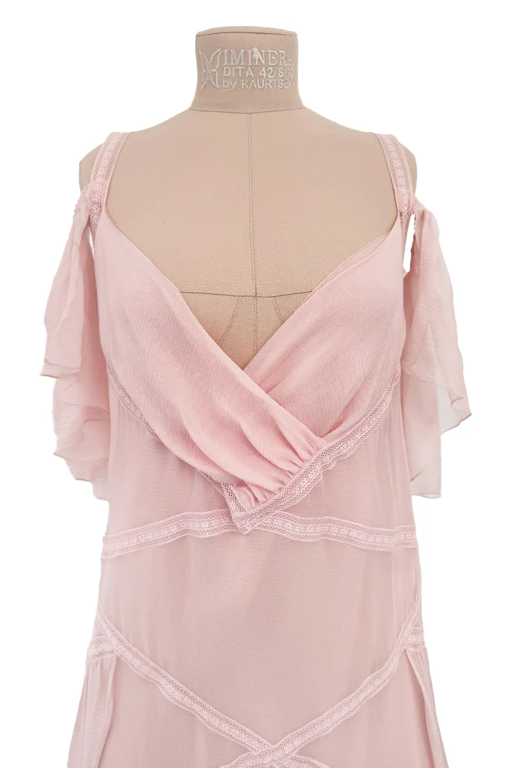 Spring 2005 Chanel by Karl Lagerfeld Runway Softest Pale Pink Floating Silk Chiffon Dress