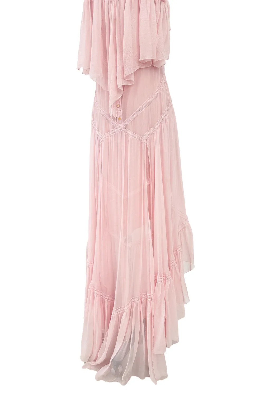 Spring 2005 Chanel by Karl Lagerfeld Runway Softest Pale Pink Floating Silk Chiffon Dress