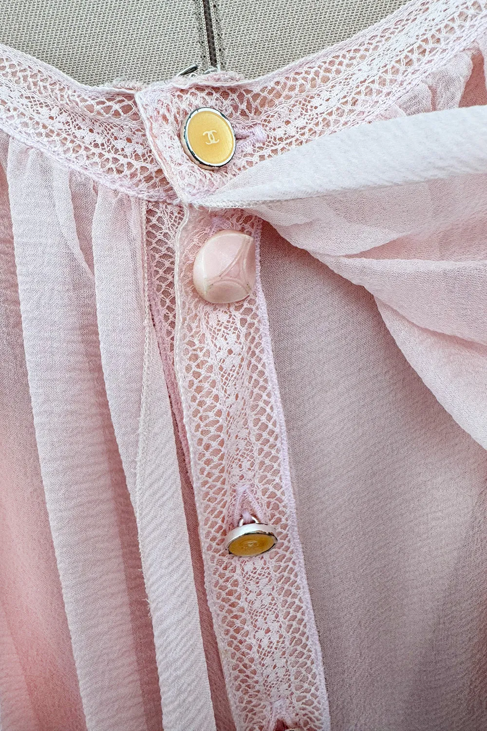 Spring 2005 Chanel by Karl Lagerfeld Runway Softest Pale Pink Floating Silk Chiffon Dress