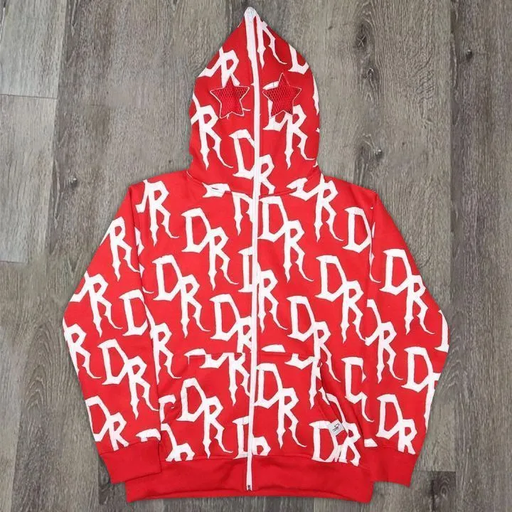 Street casual character full zipper hoodie