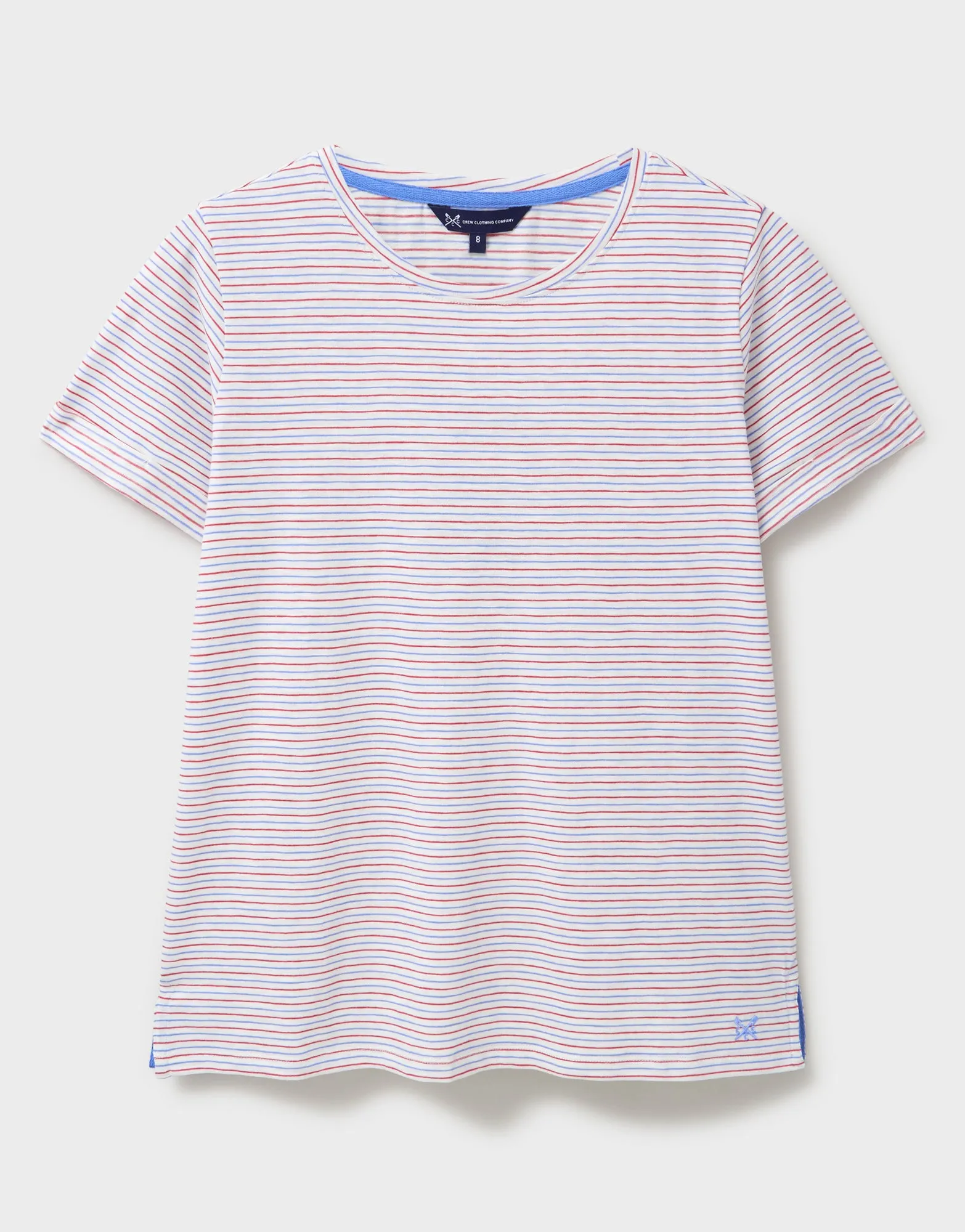 Stripe Crew Neck Slub T-Shirt